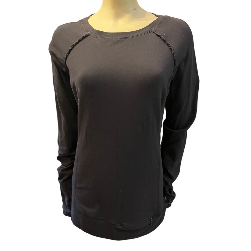 Lululemon Long Sleeve Lace Panel Black Top